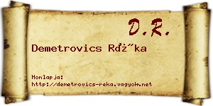 Demetrovics Réka névjegykártya