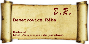 Demetrovics Réka névjegykártya